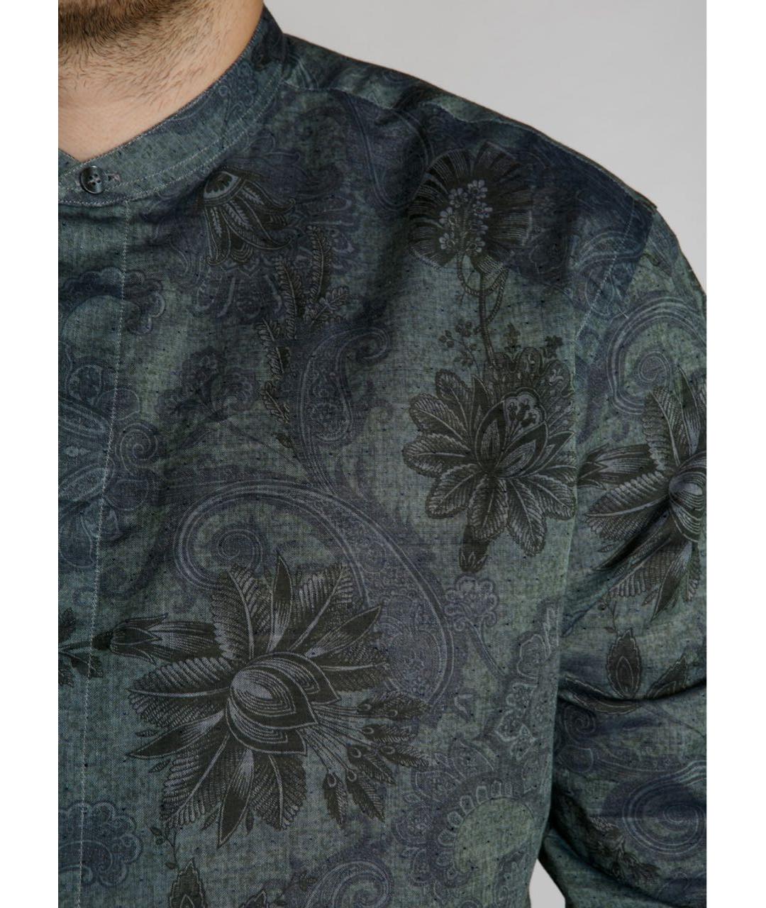 ETRO Антрацитовая льняная кэжуал рубашка, фото 4