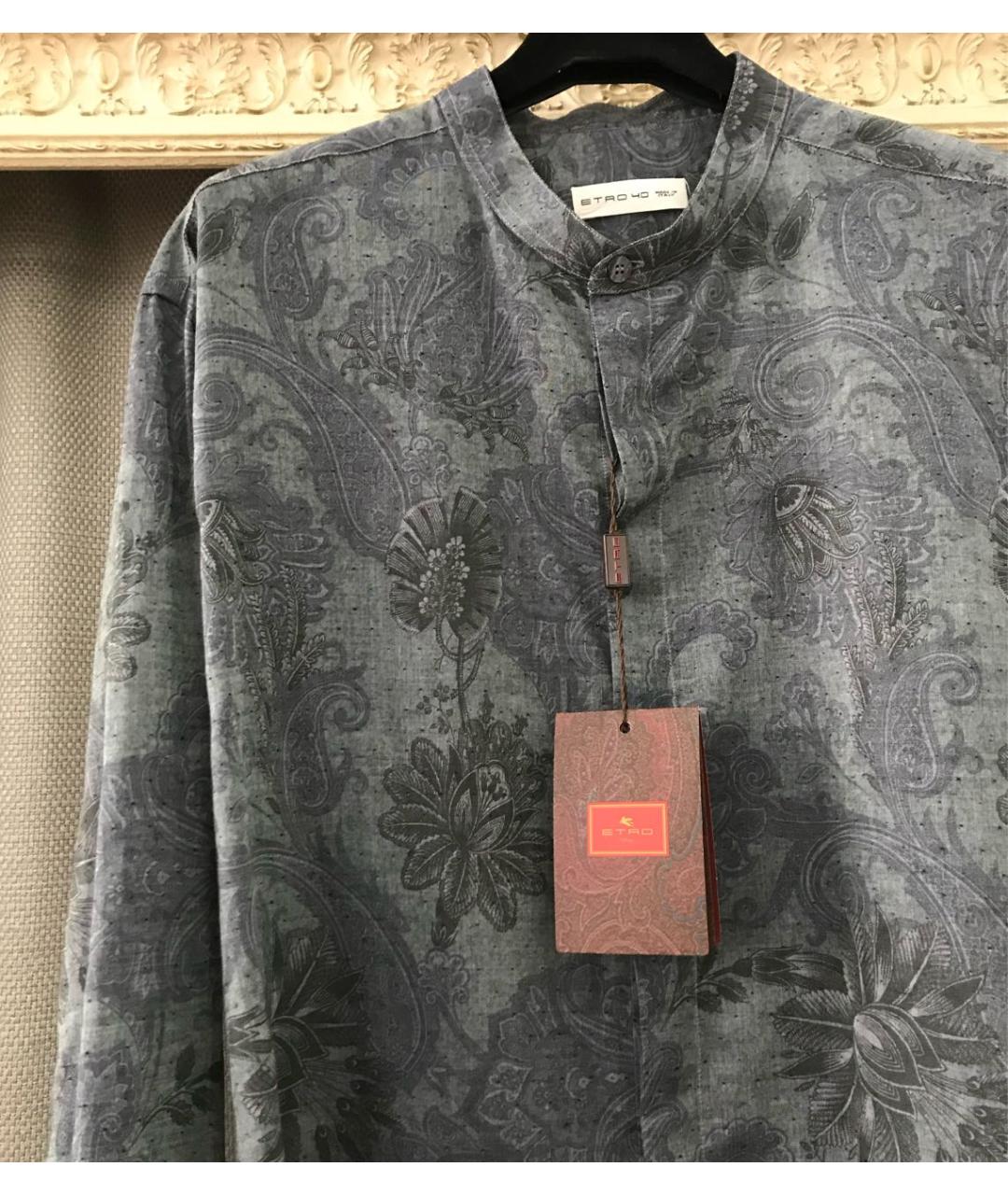 ETRO Антрацитовая льняная кэжуал рубашка, фото 6