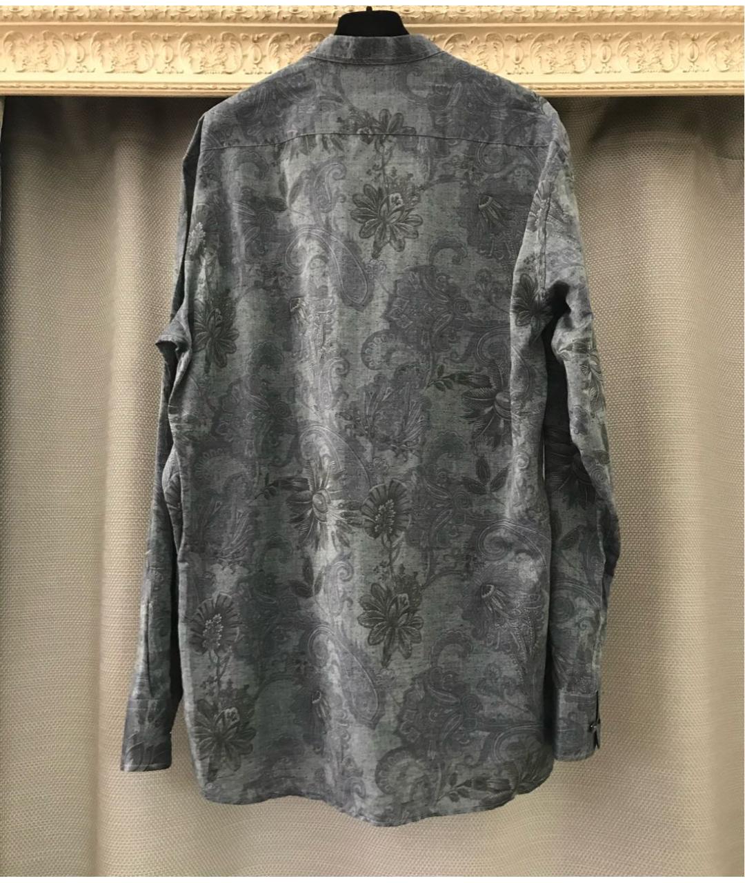 ETRO Антрацитовая льняная кэжуал рубашка, фото 7