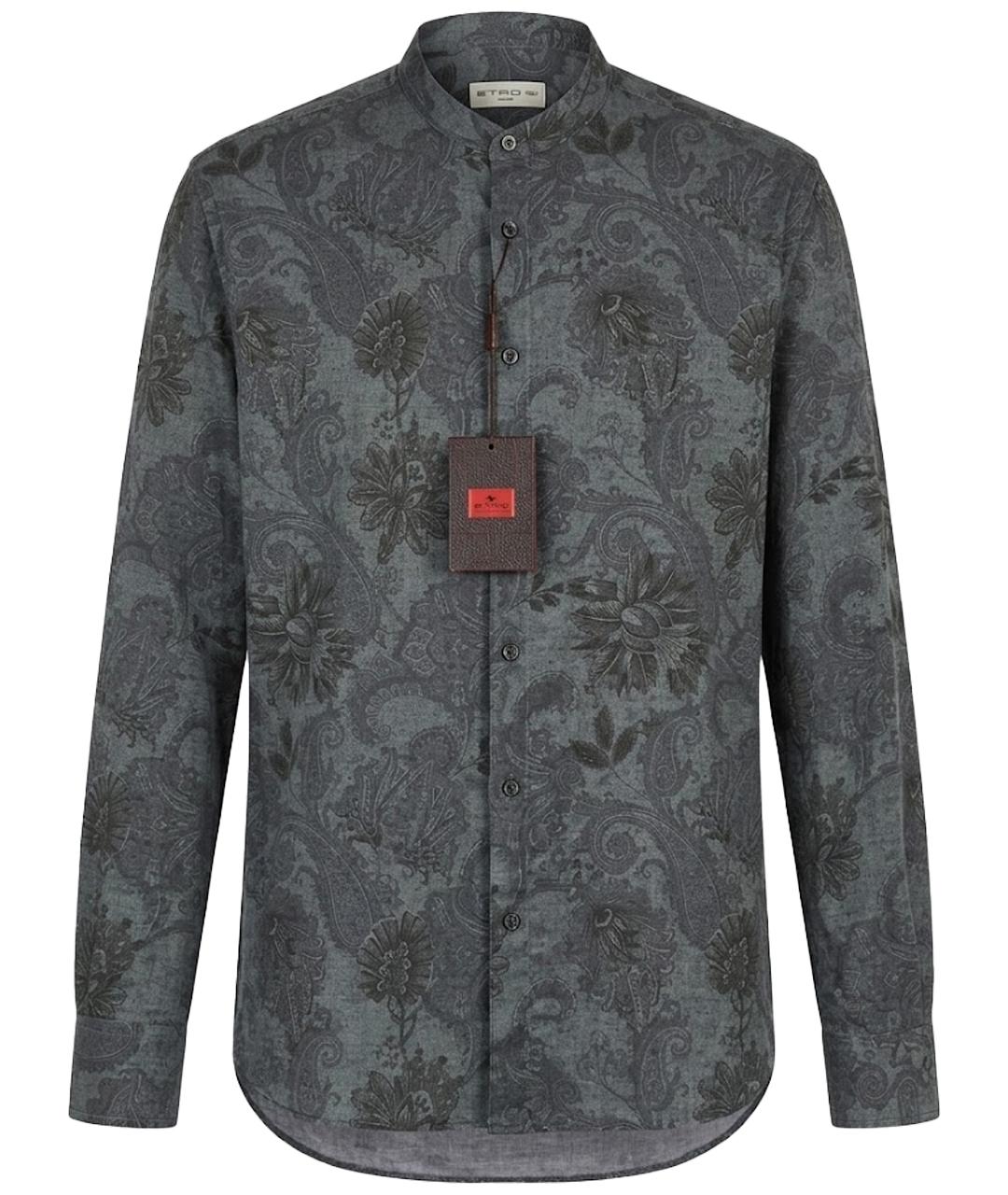 ETRO Антрацитовая льняная кэжуал рубашка, фото 1