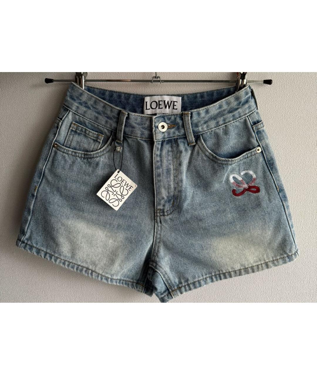 LOEWE Синие деним шорты, фото 6