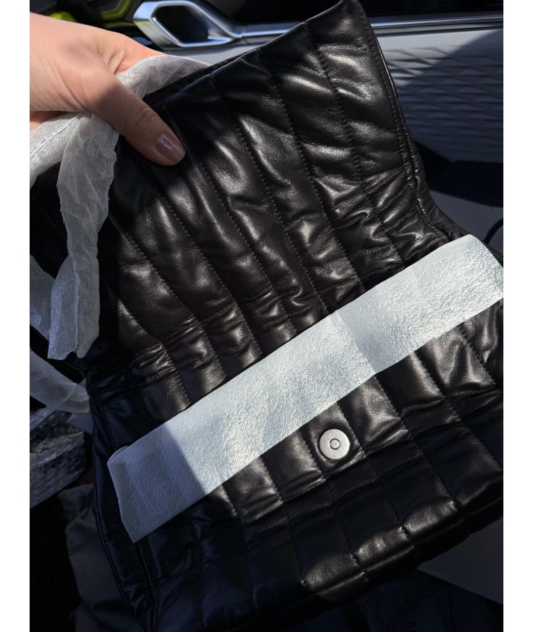 BALENCIAGA Черная кожаная сумка через плечо, фото 4