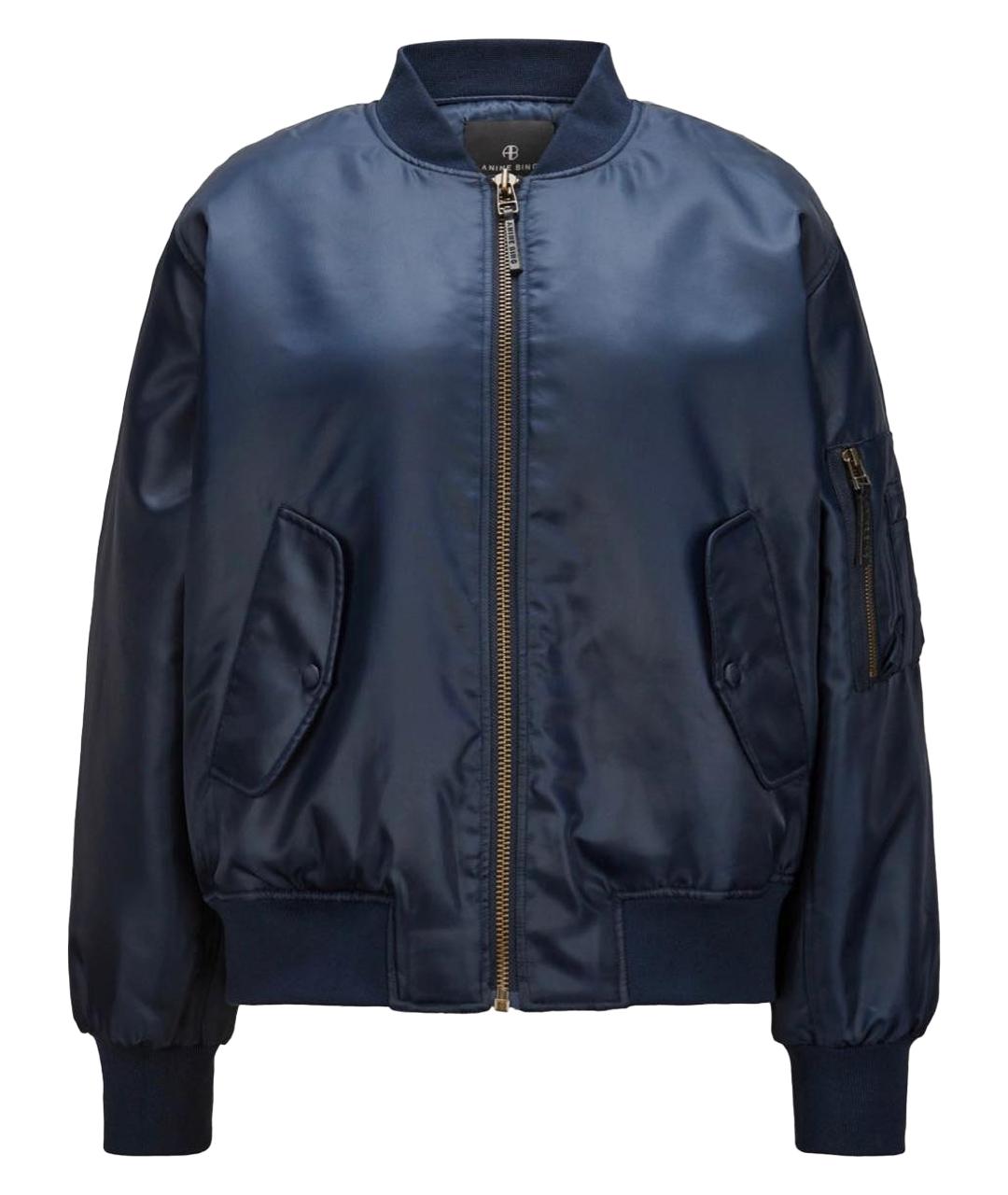 ANINE BING Темно-синяя полиэстеровая куртка, фото 1
