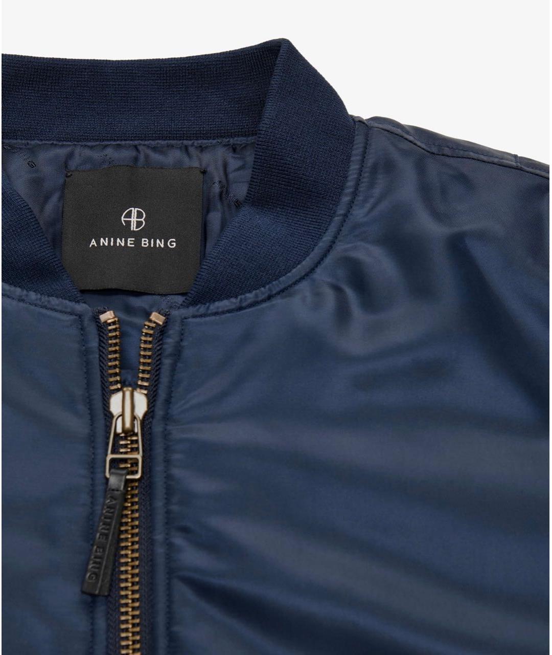 ANINE BING Темно-синяя полиэстеровая куртка, фото 3