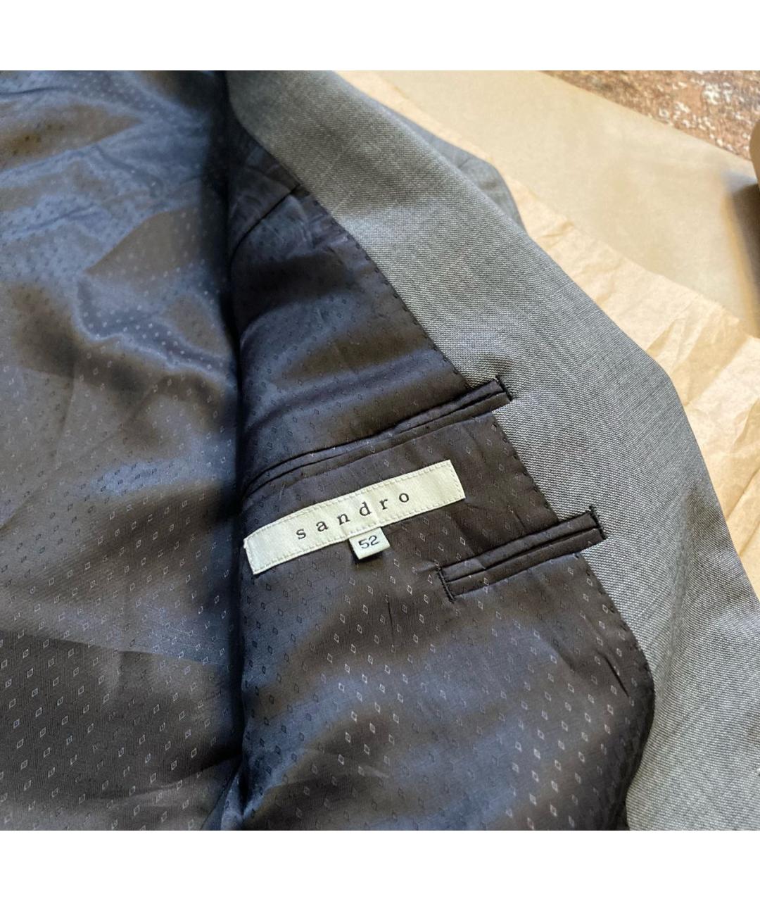 SANDRO Серый шерстяной пиджак, фото 7