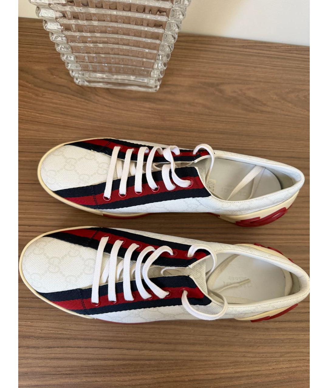 GUCCI Белые кожаные кеды, фото 2