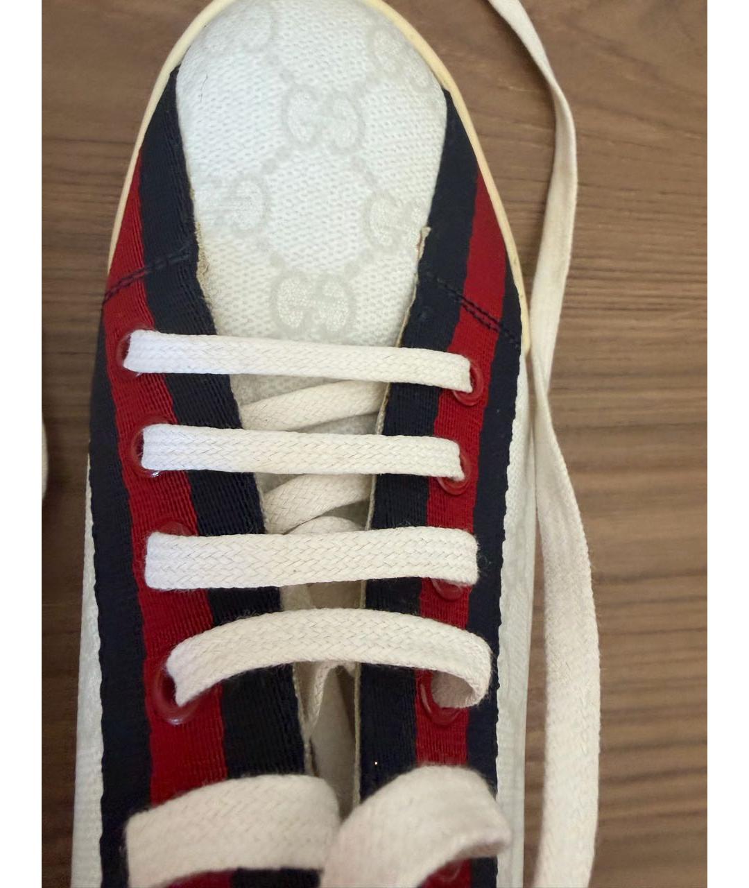 GUCCI Белые кожаные кеды, фото 3