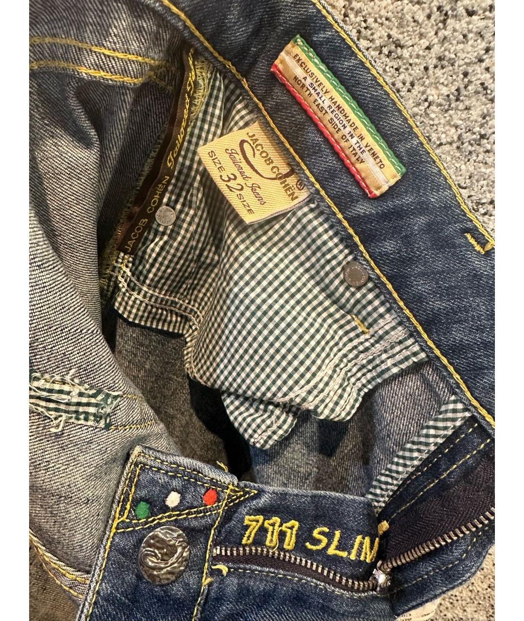 JACOB COHEN Синие хлопковые джинсы слим, фото 5