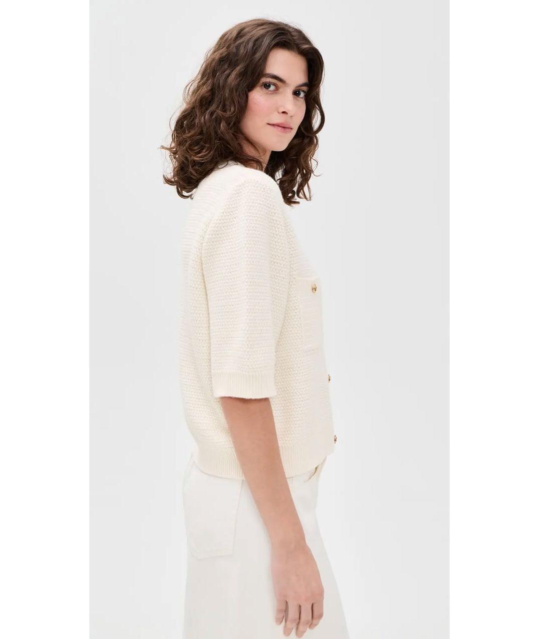 ANINE BING Белый шерстяной кардиган, фото 3