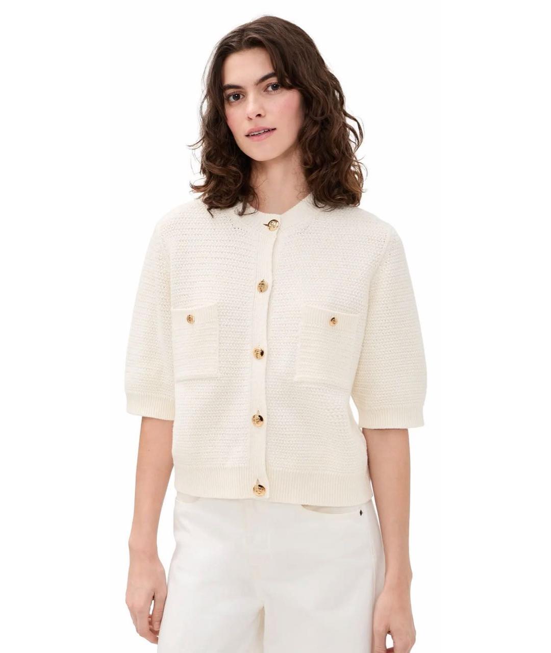 ANINE BING Белый шерстяной кардиган, фото 5