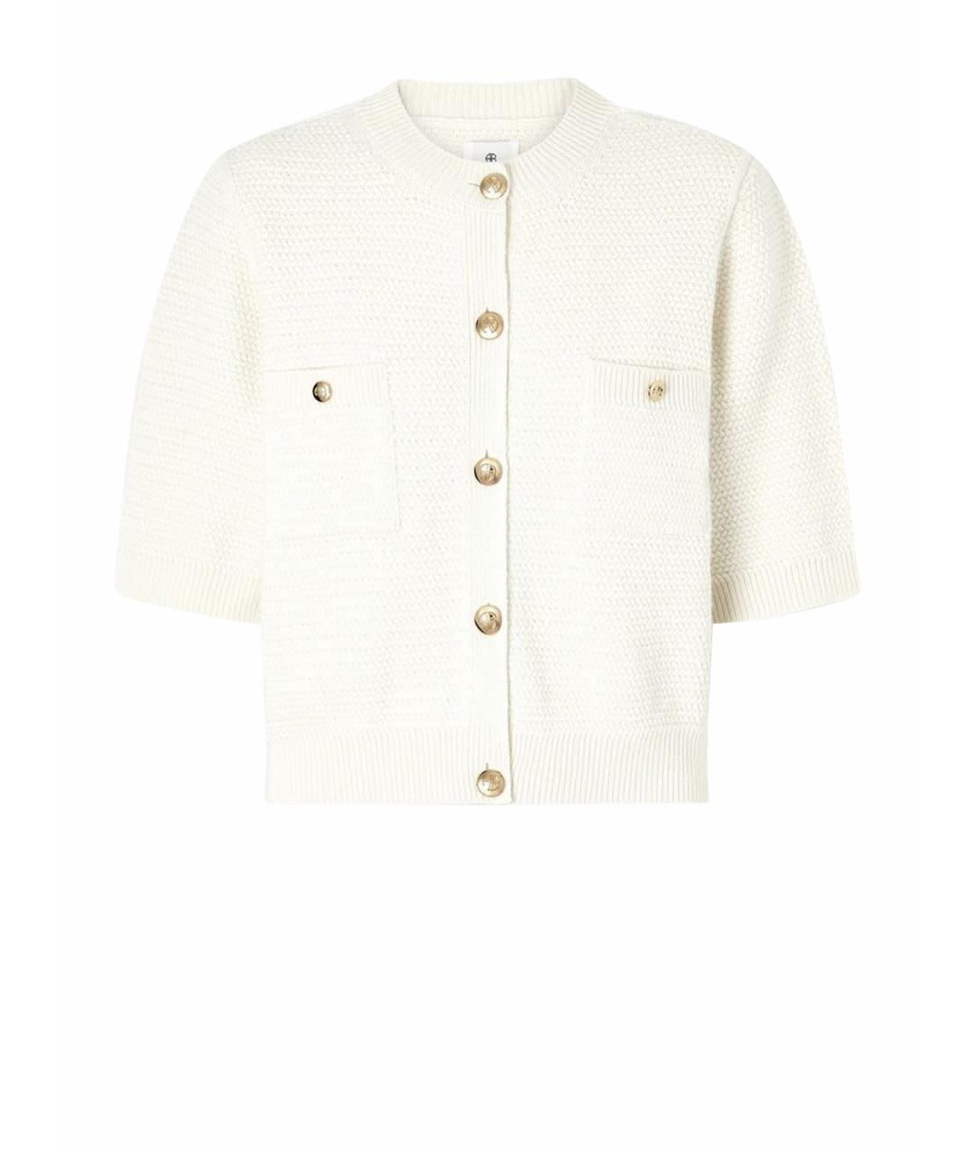 ANINE BING Белый шерстяной кардиган, фото 7