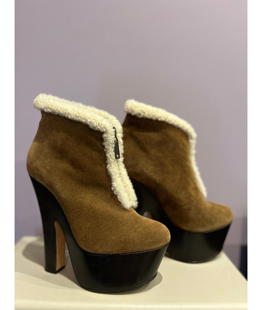 DSQUARED2 Коричневые замшевые ботильоны, фото 6