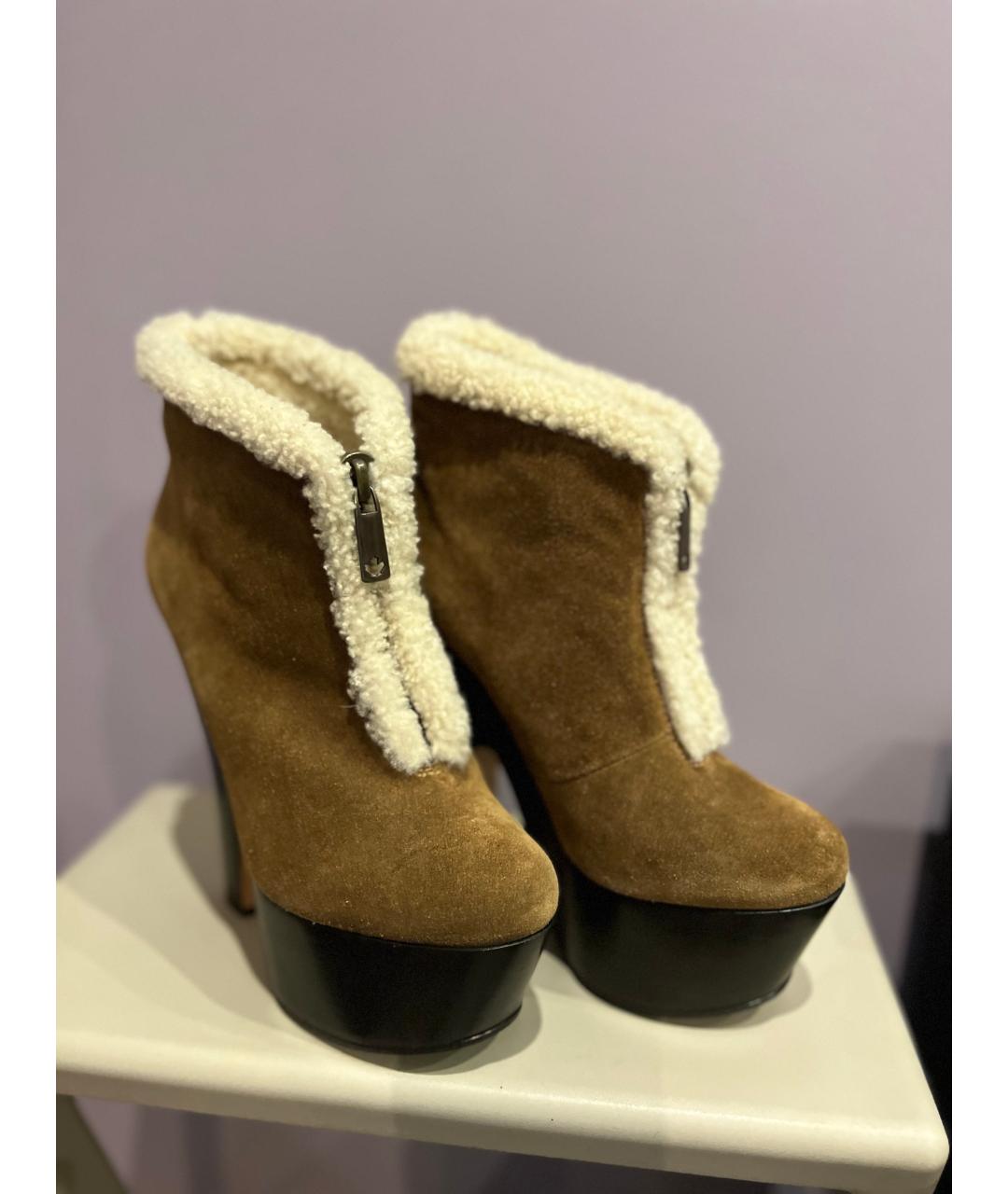 DSQUARED2 Коричневые замшевые ботильоны, фото 3