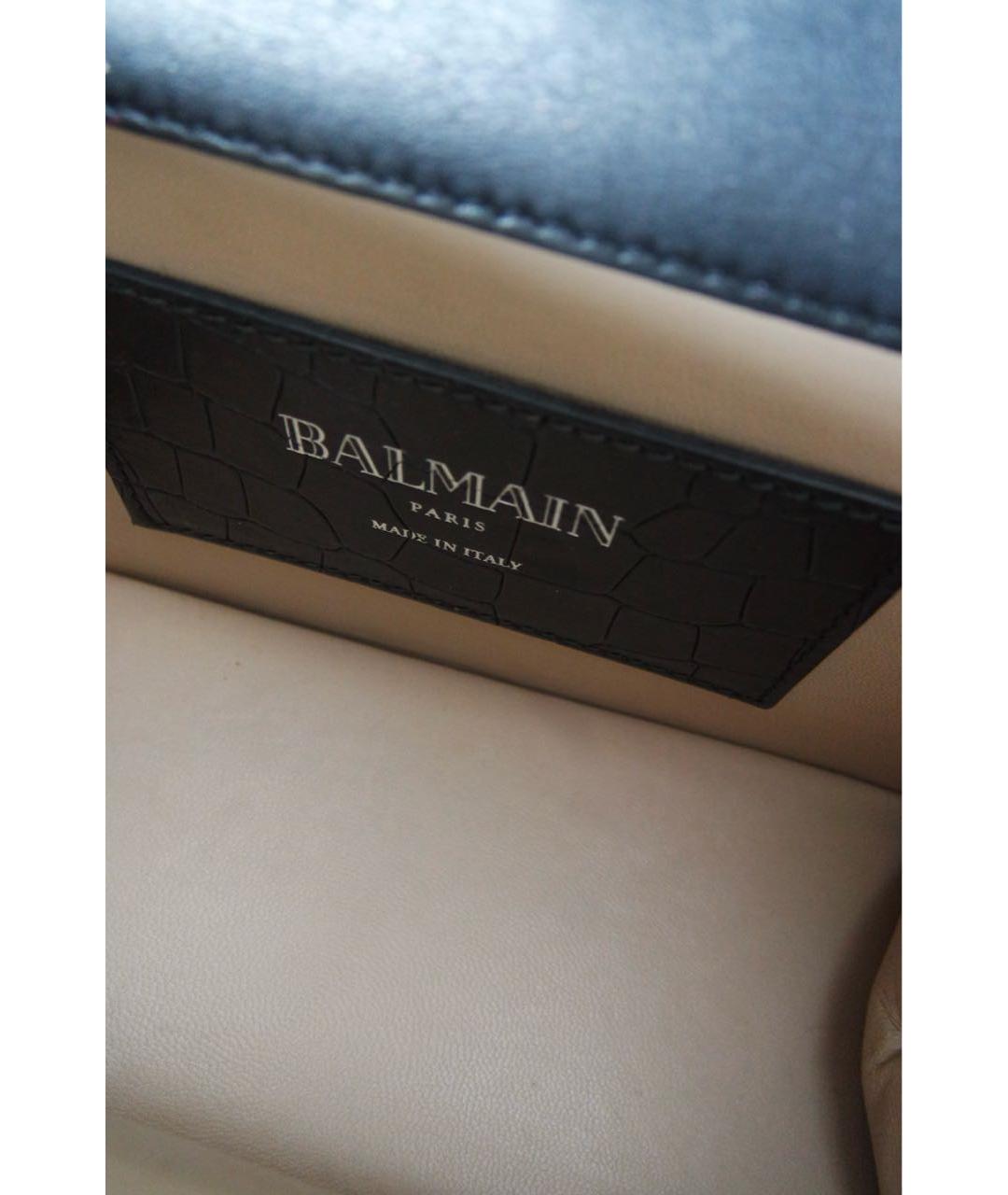 BALMAIN Черная сумка через плечо из экзотической кожи, фото 8