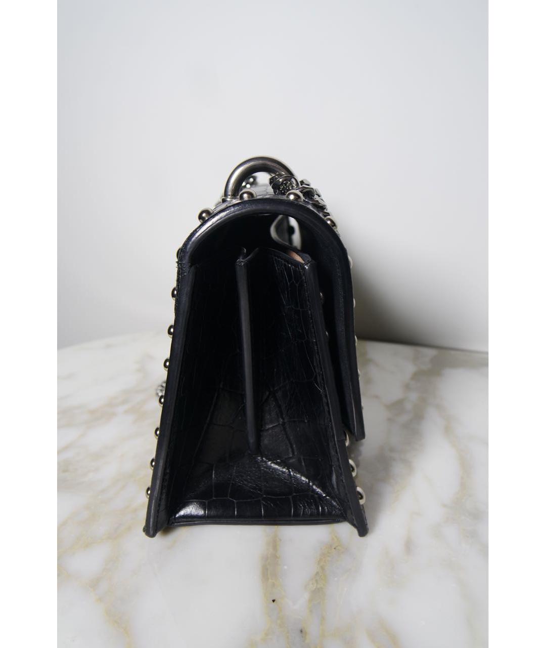 BALMAIN Черная сумка через плечо из экзотической кожи, фото 5