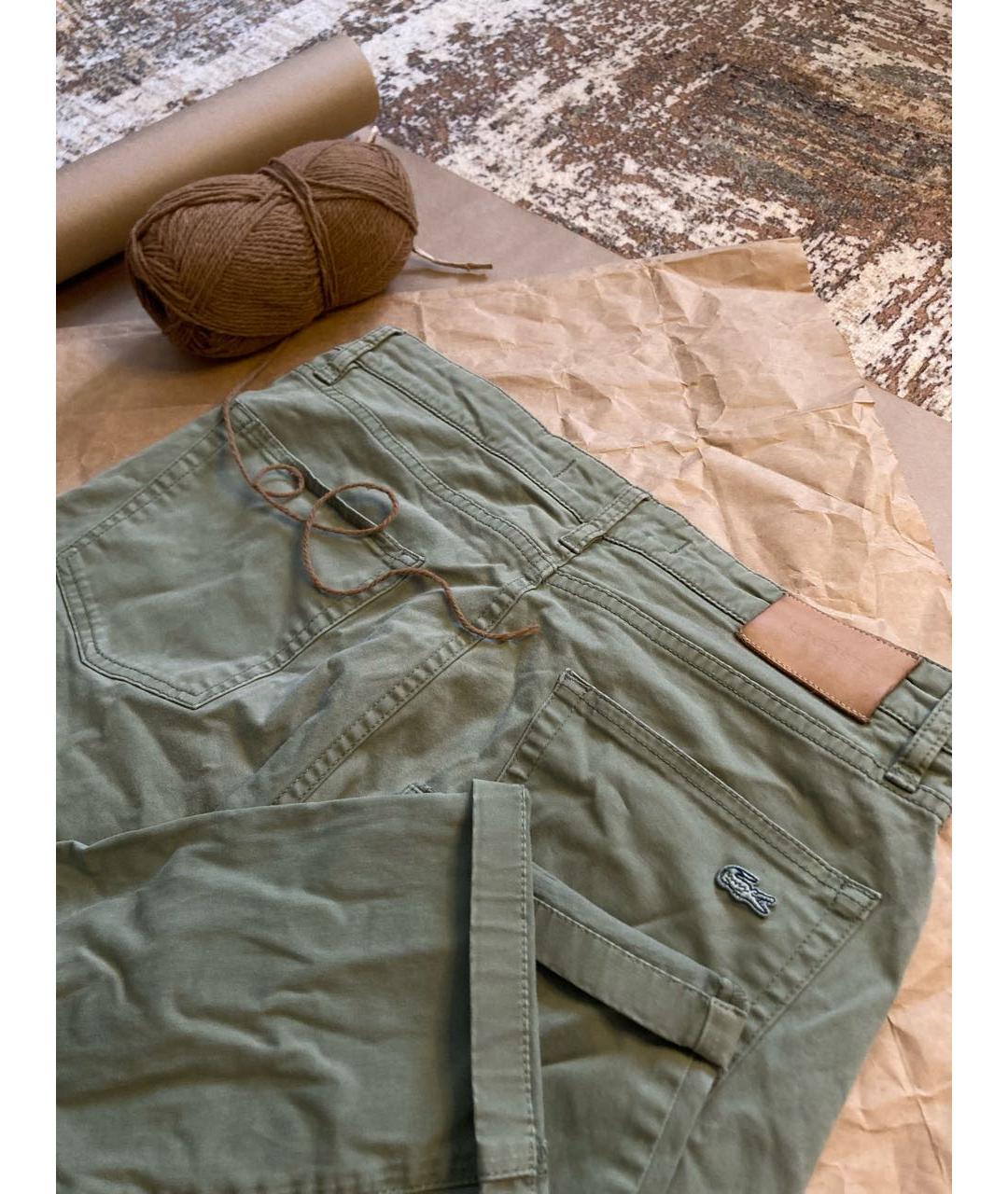 LACOSTE Хаки хлопковые брюки чинос, фото 3