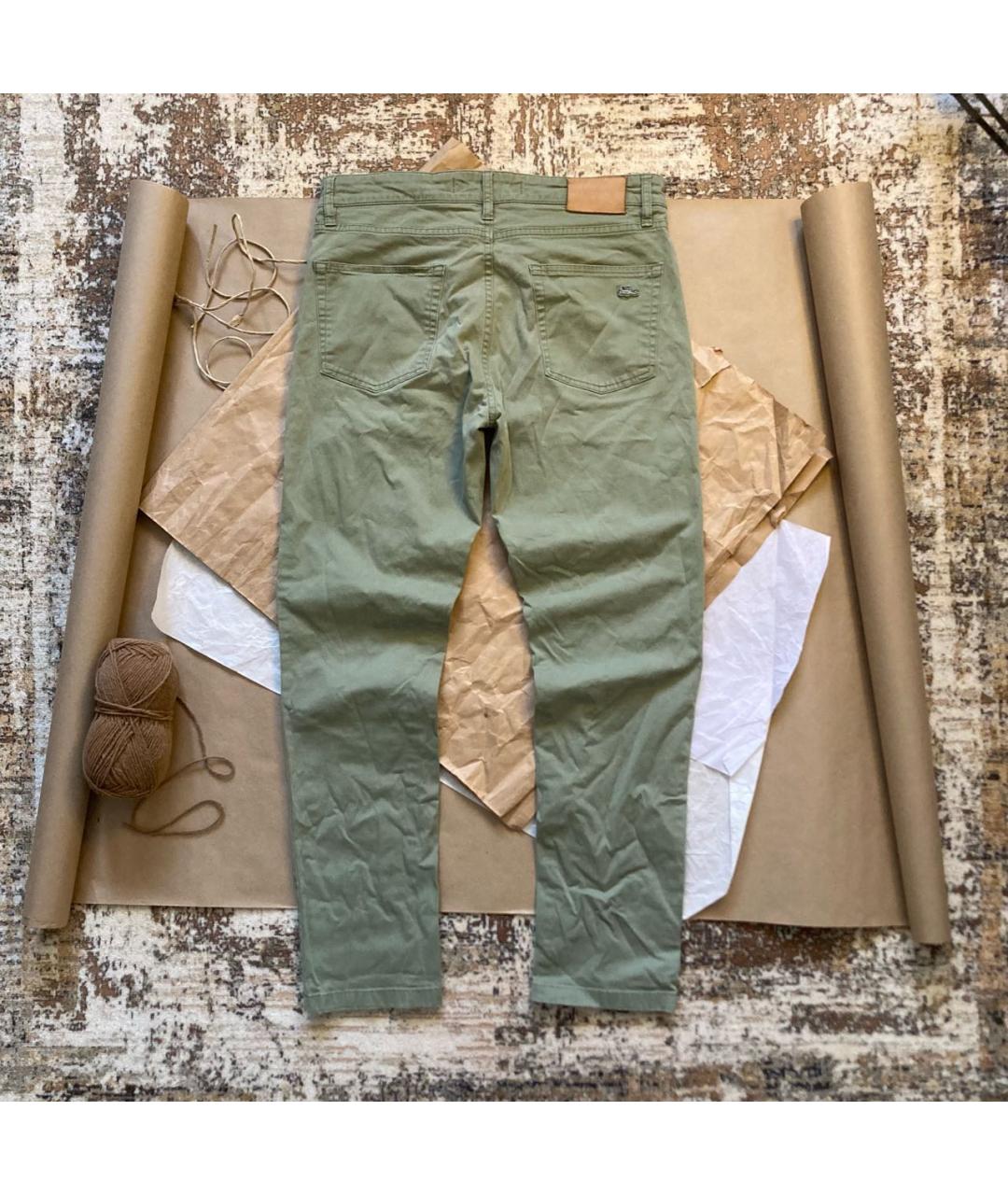 LACOSTE Хаки хлопковые брюки чинос, фото 1