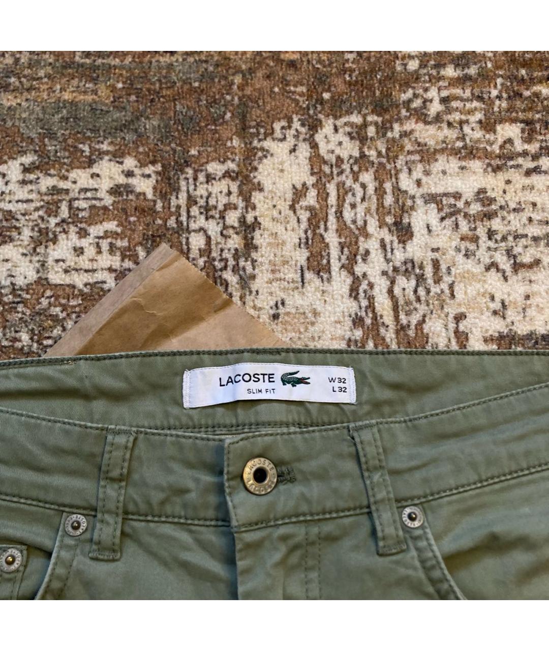 LACOSTE Хаки хлопковые брюки чинос, фото 6