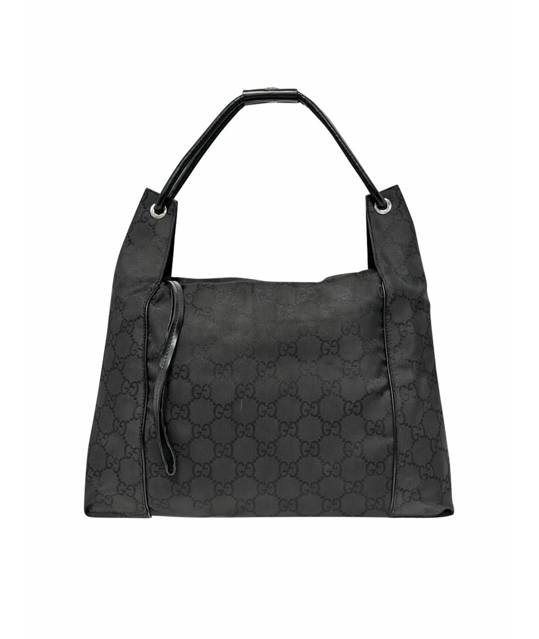 GUCCI Черная жаккардовая сумка через плечо, фото 1