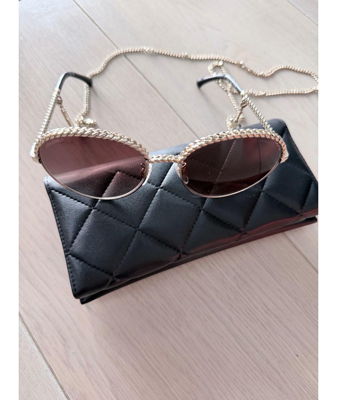 CHANEL Коричневые пластиковые солнцезащитные очки, фото 3