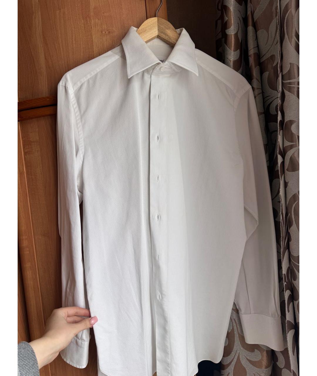 BRIONI Белая хлопковая классическая рубашка, фото 3