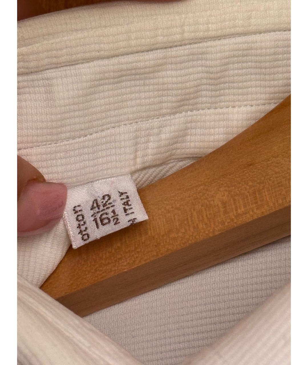 BRIONI Белая хлопковая классическая рубашка, фото 5