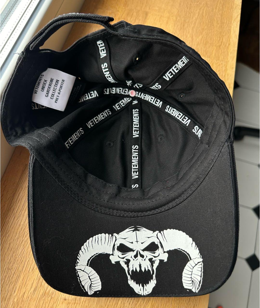 VETEMENTS Антрацитовая хлопковая кепка, фото 2