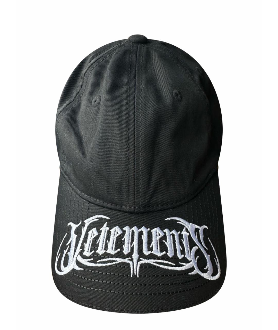 VETEMENTS Антрацитовая хлопковая кепка, фото 1