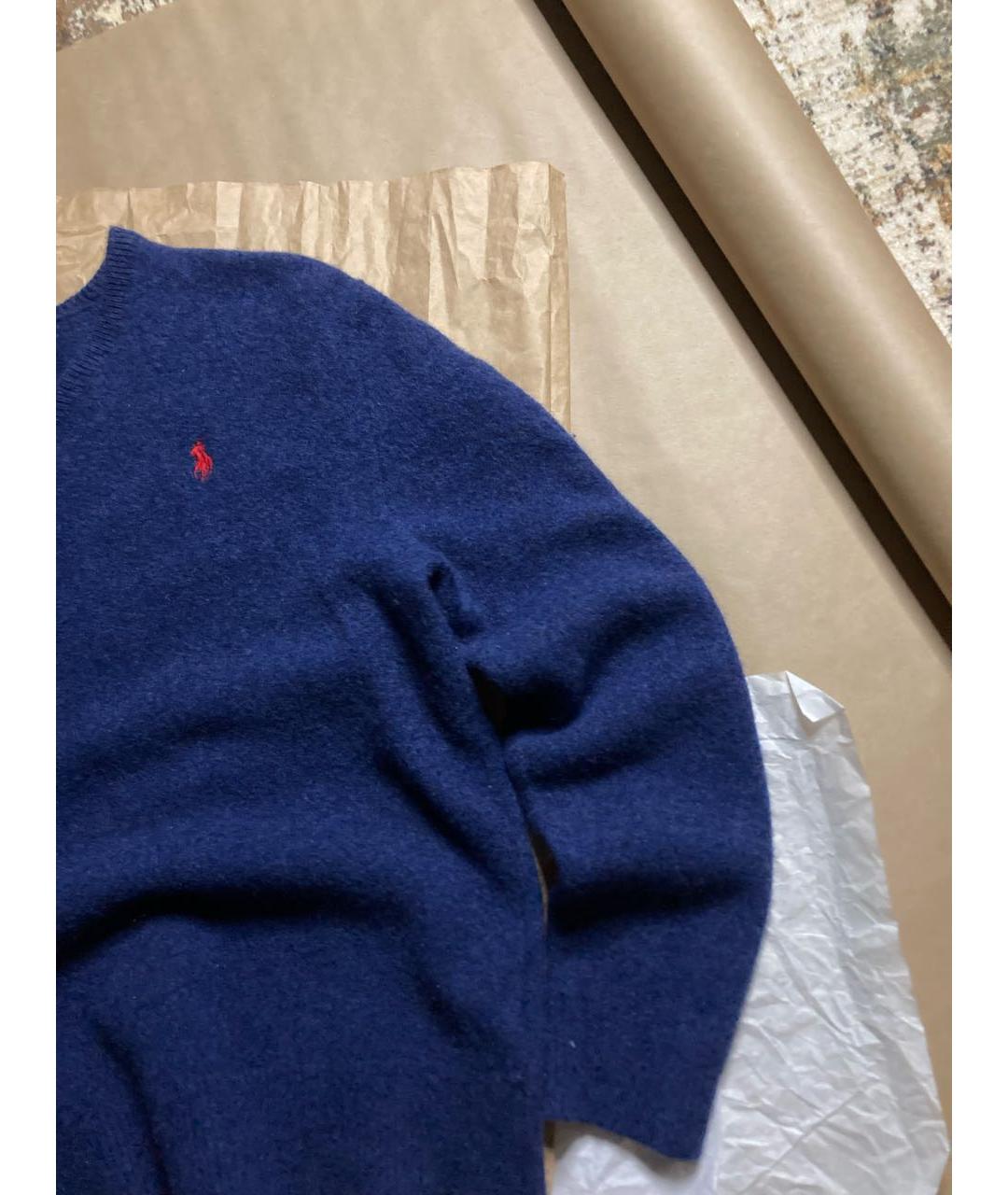 POLO RALPH LAUREN Темно-синий шерстяной джемпер / свитер, фото 7