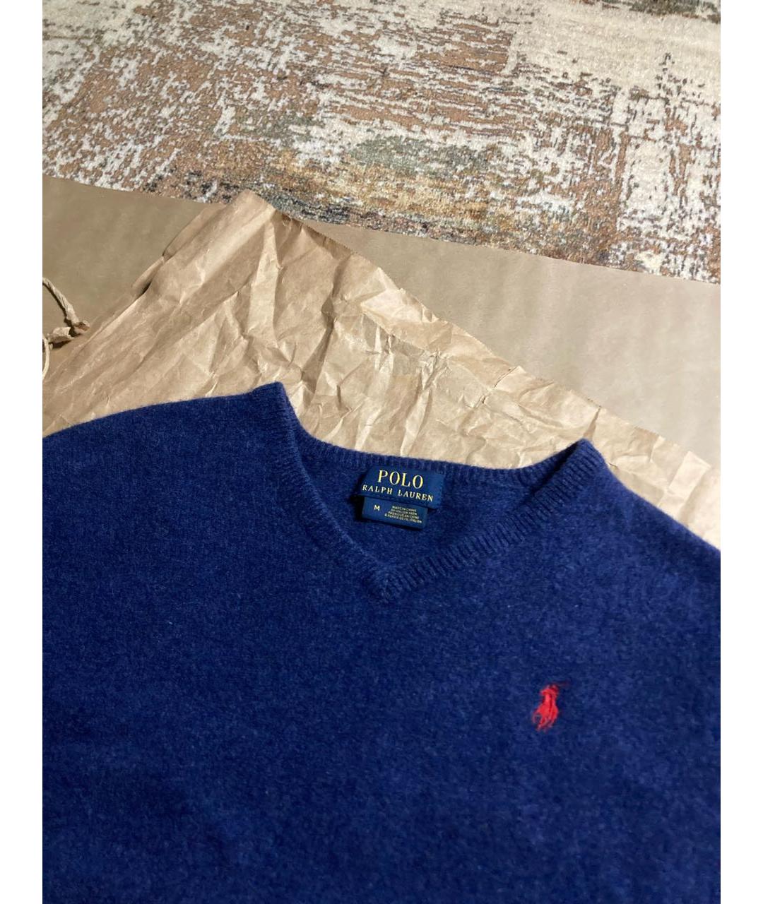 POLO RALPH LAUREN Темно-синий шерстяной джемпер / свитер, фото 3