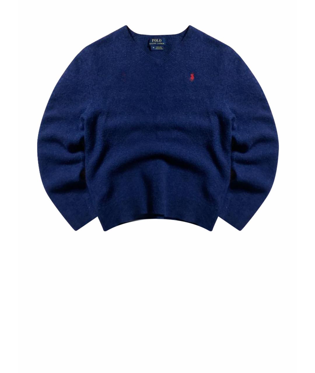 POLO RALPH LAUREN Темно-синий шерстяной джемпер / свитер, фото 1