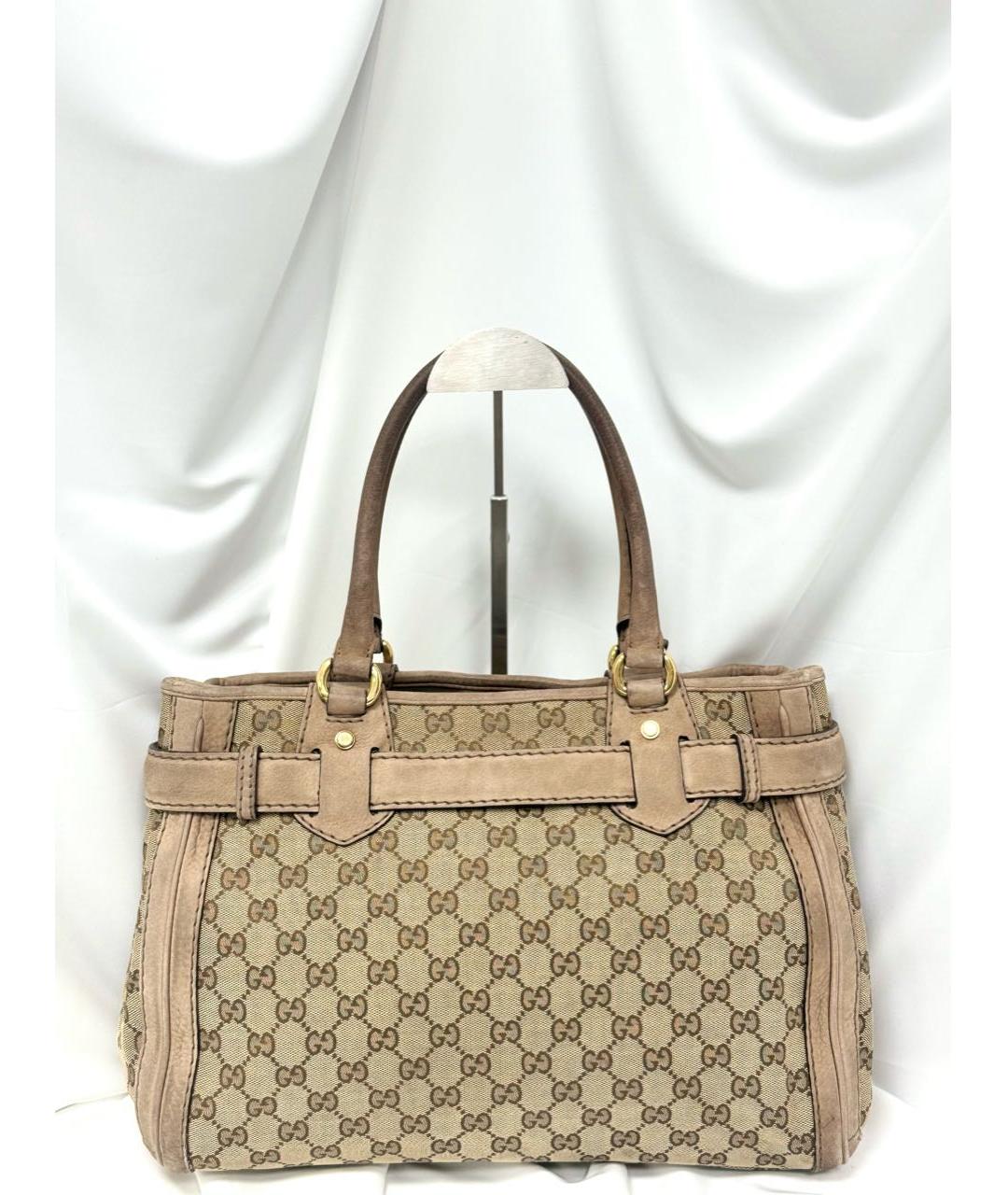 GUCCI Бежевая жаккардовая сумка тоут, фото 5