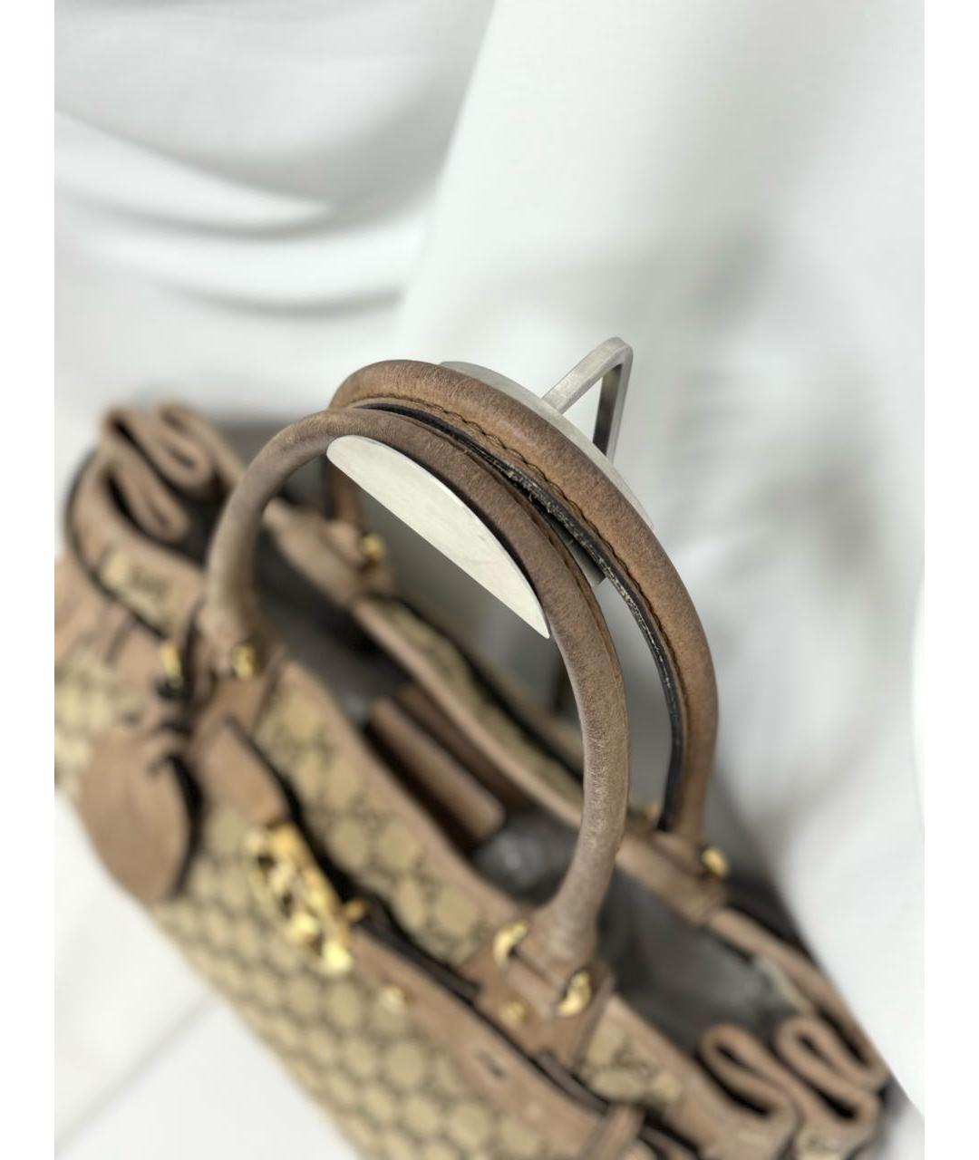 GUCCI Бежевая жаккардовая сумка тоут, фото 4