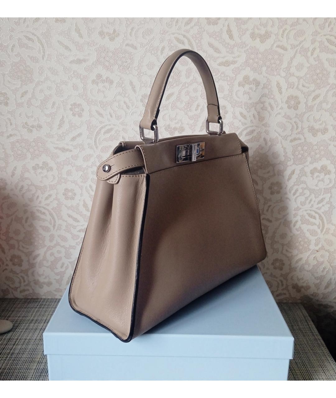 FENDI Кожаная сумка с короткими ручками, фото 2