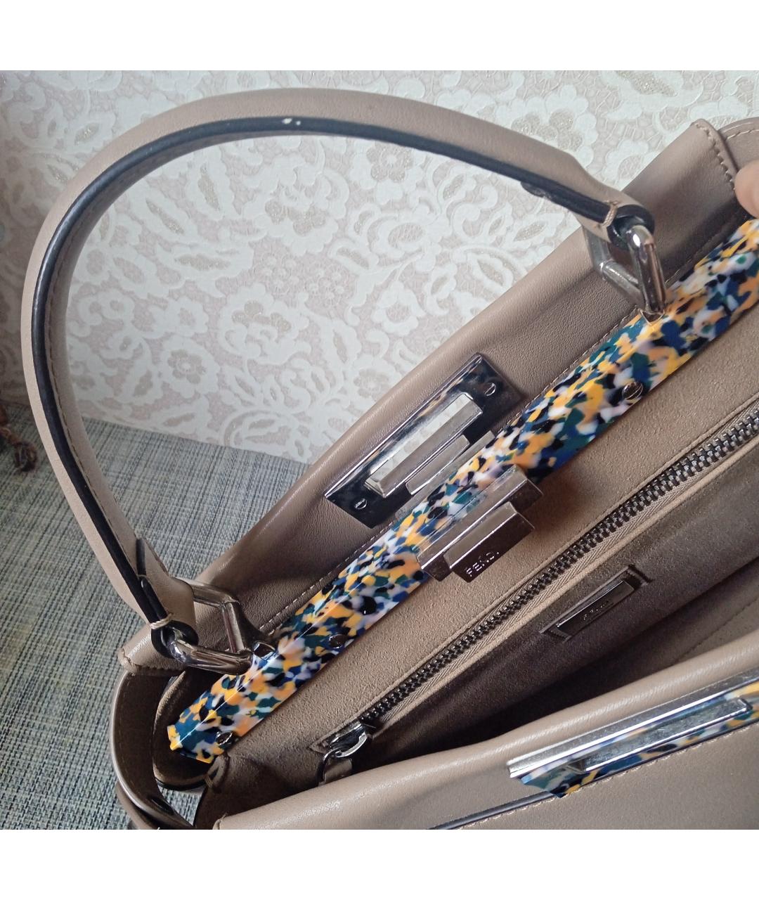 FENDI Кожаная сумка с короткими ручками, фото 3