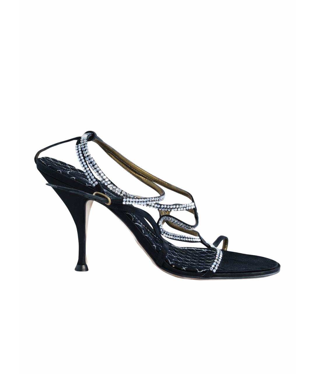 DOLCE&GABBANA Черные текстильные босоножки, фото 1