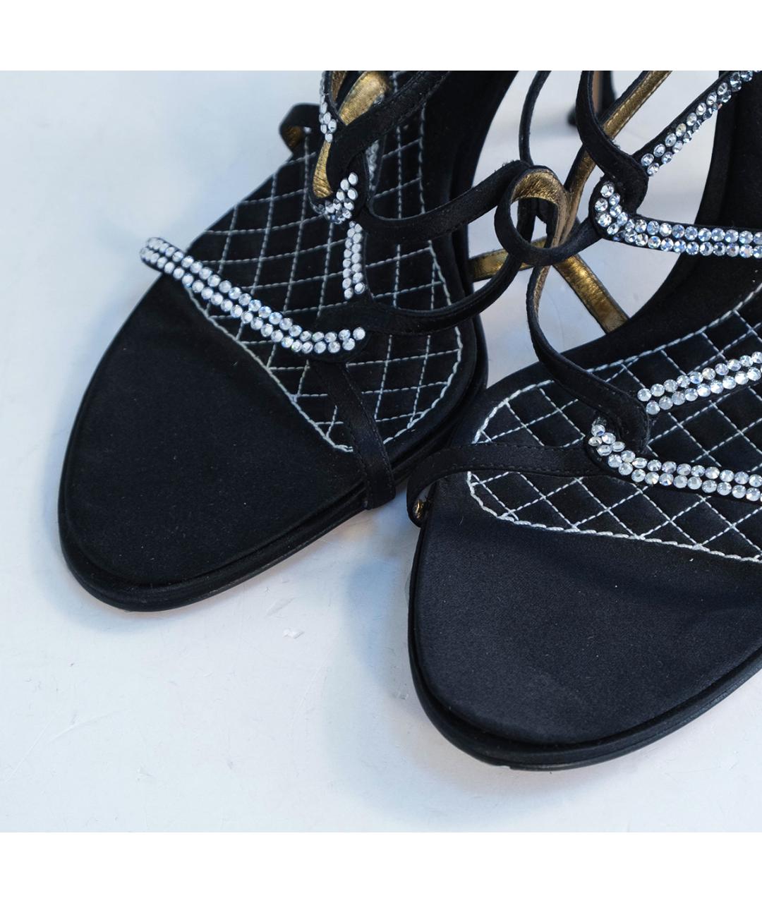 DOLCE&GABBANA Черные текстильные босоножки, фото 3