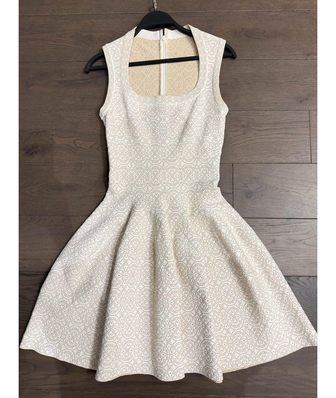 ALAIA Белое вискозное коктейльное платье, фото 5