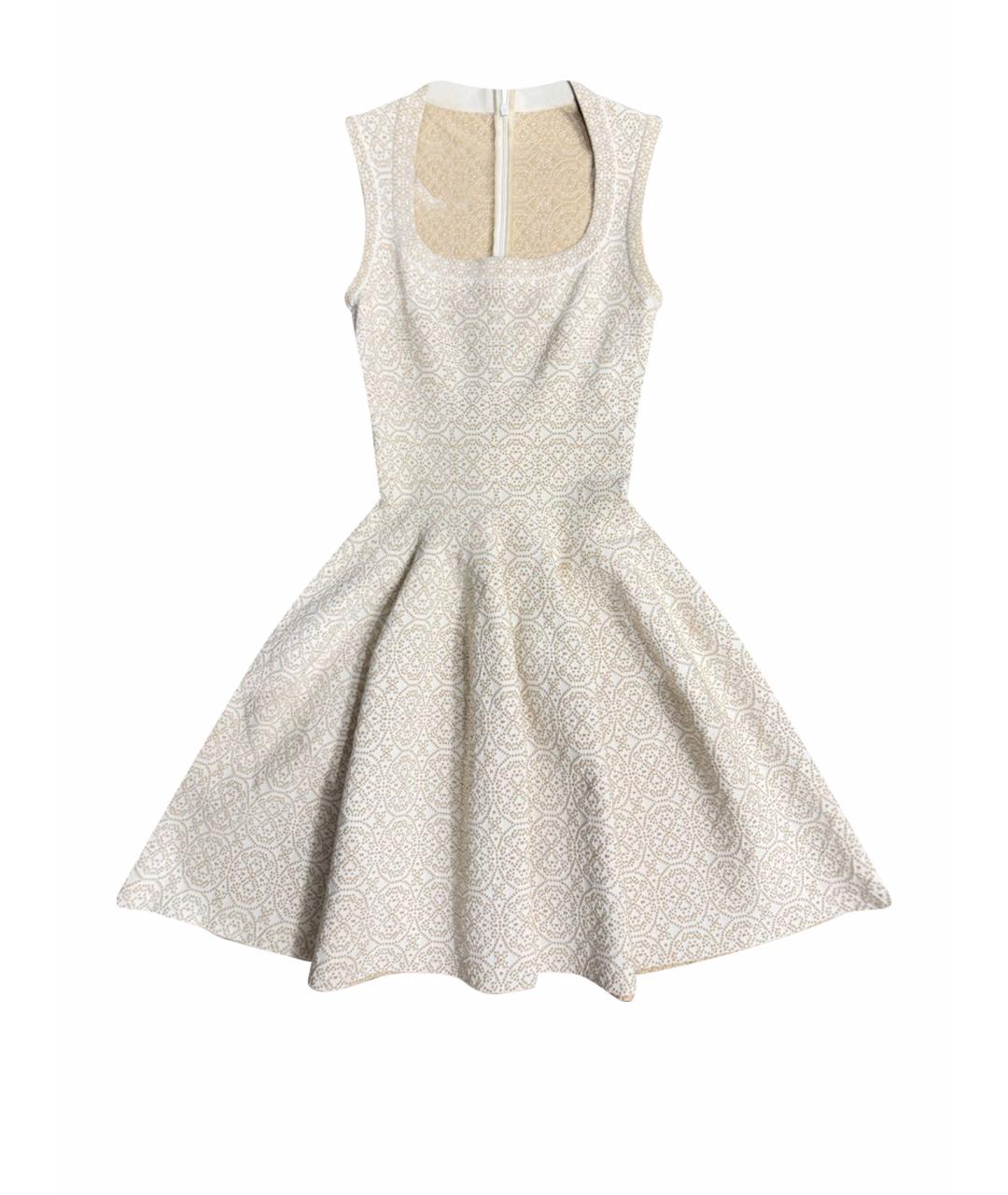 ALAIA Белое вискозное коктейльное платье, фото 1