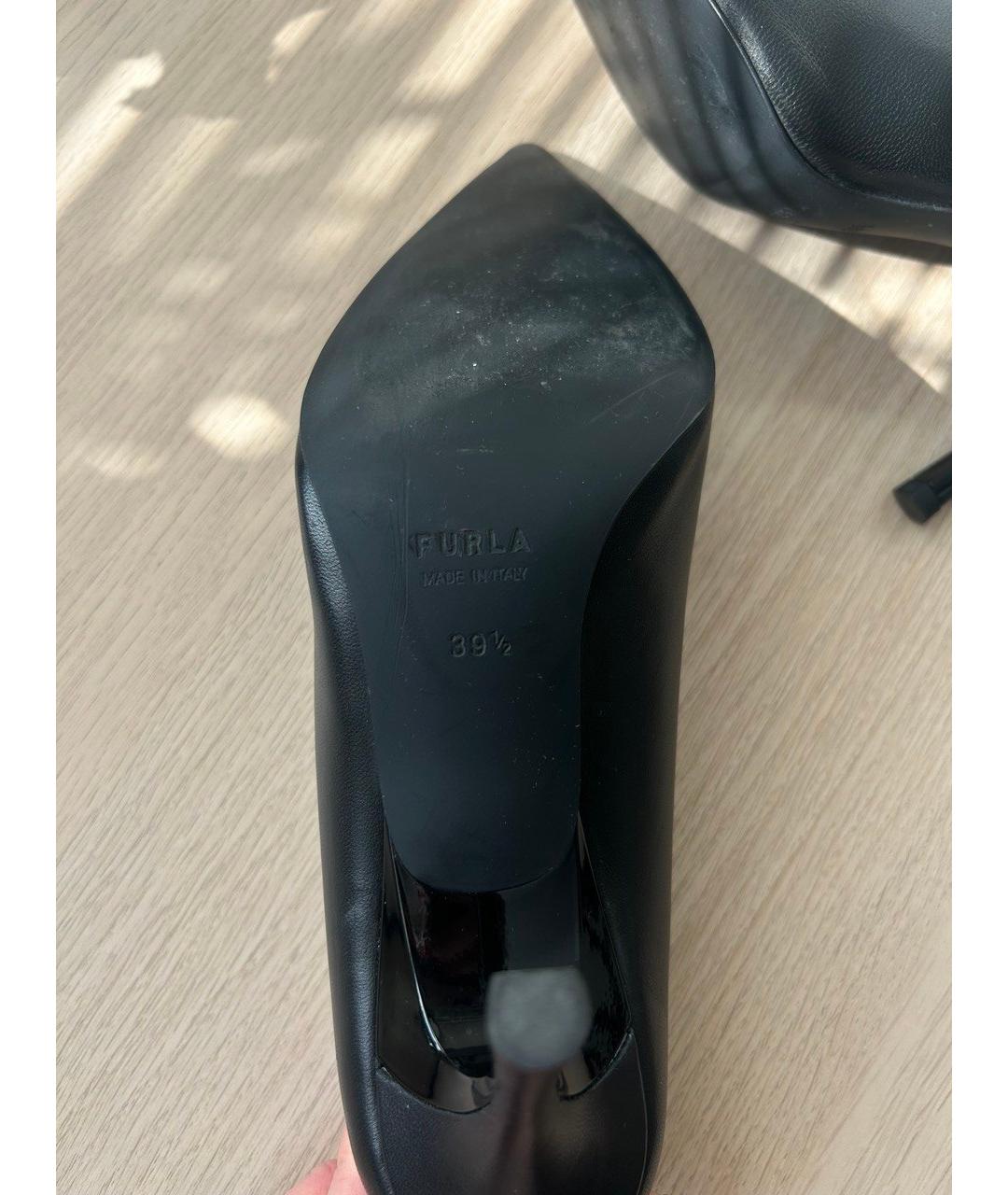FURLA Черные кожаные туфли, фото 5