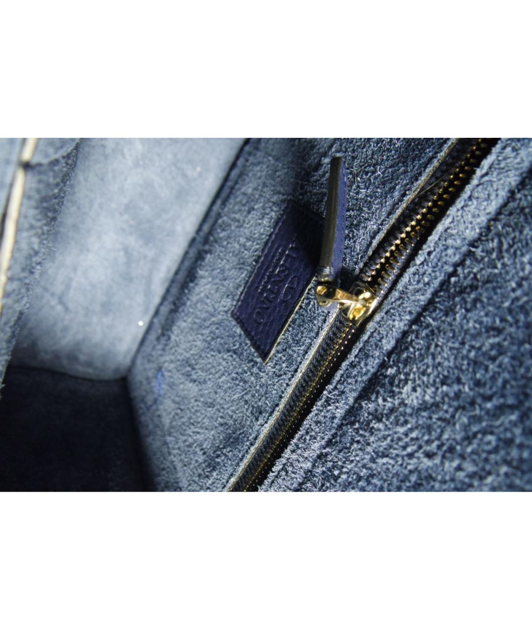 VALENTINO Синяя кожаная сумка с короткими ручками, фото 8