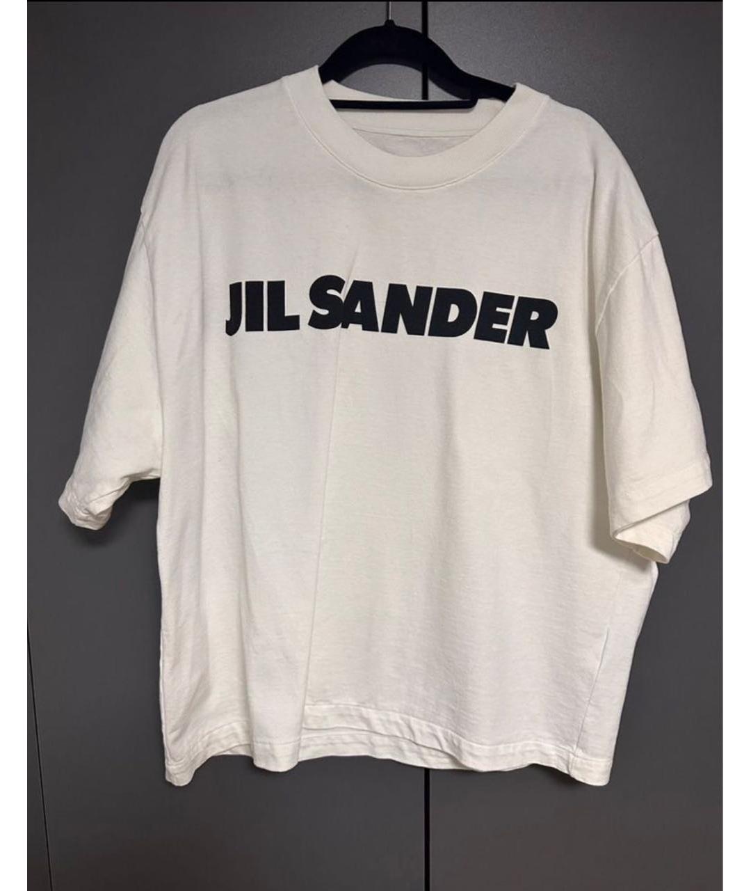 JIL SANDER Белая хлопковая футболка, фото 4