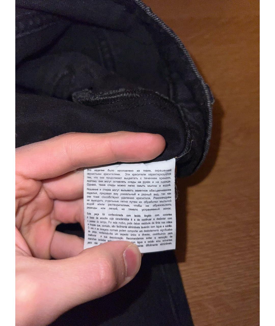 TRUSSARDI Черные хлопковые прямые джинсы, фото 7