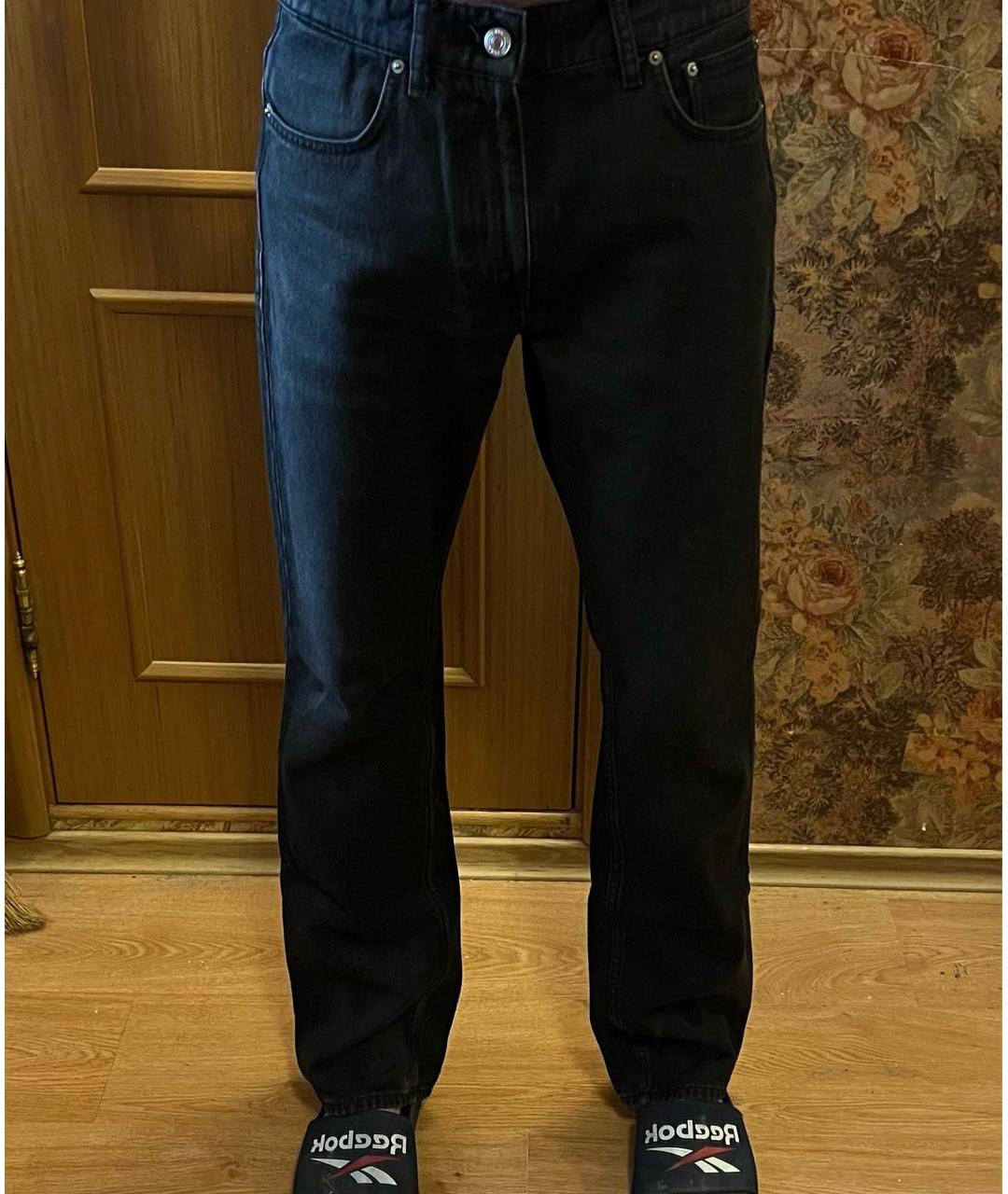 TRUSSARDI Черные хлопковые прямые джинсы, фото 5