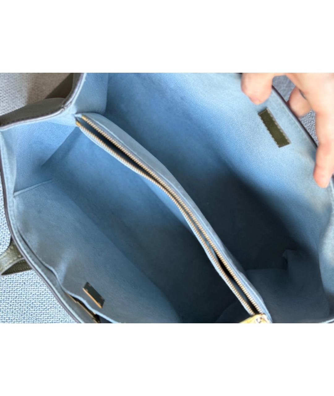 LOUIS VUITTON Хаки кожаная сумка тоут, фото 6