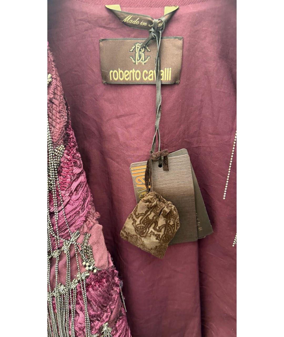ROBERTO CAVALLI Бордовый хлопковый жилет, фото 3