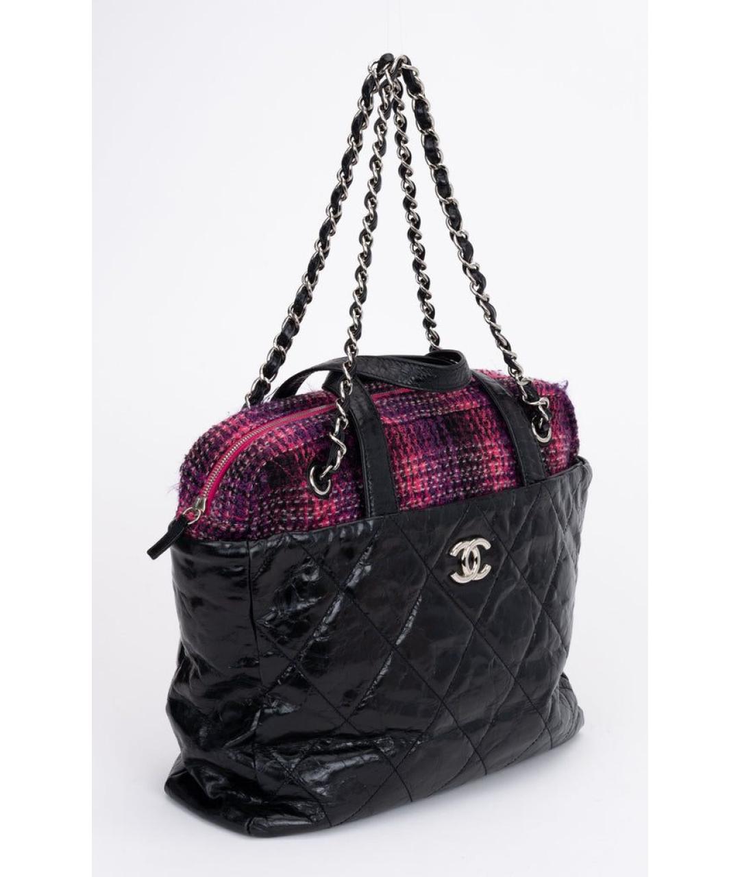 CHANEL Черная кожаная сумка тоут, фото 2