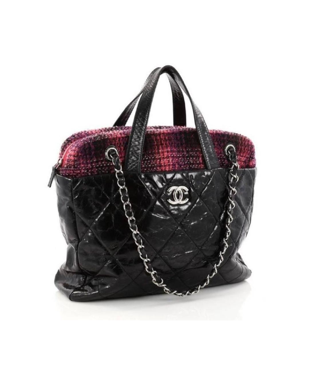 CHANEL Черная кожаная сумка тоут, фото 10