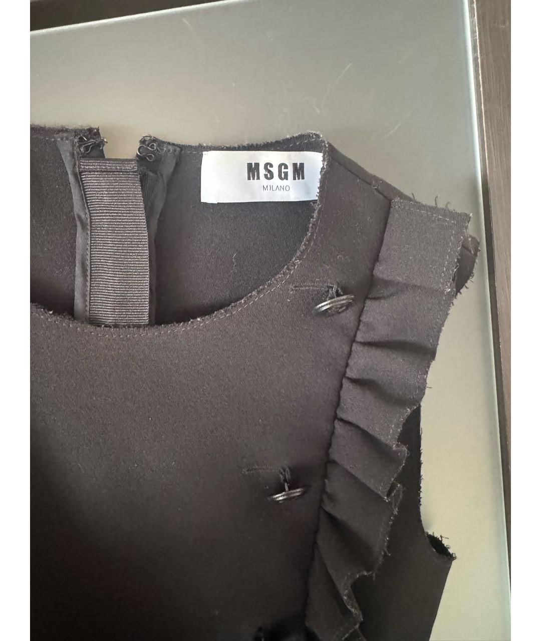 MSGM Черное шерстяное коктейльное платье, фото 3