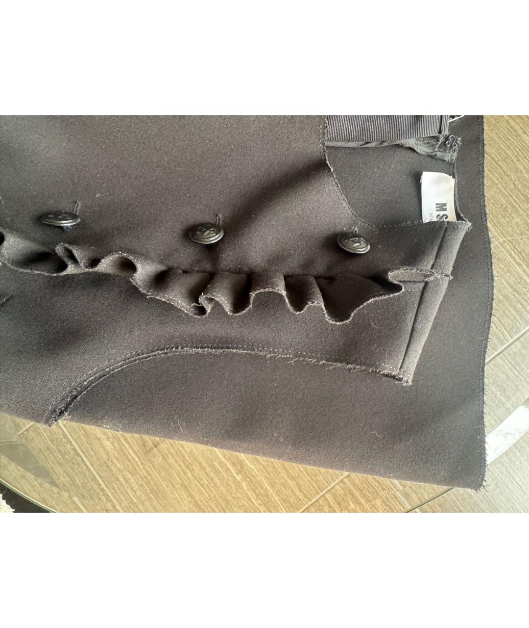 MSGM Черное шерстяное коктейльное платье, фото 4